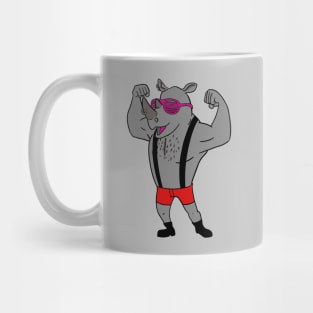 Buff Rhino Workout Cartoon Mug